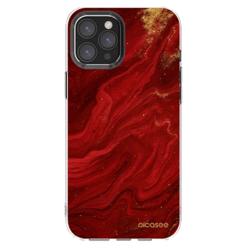 Picasee Apple iPhone 12 Pro Max Hülle - Transparentes Silikon - Red
