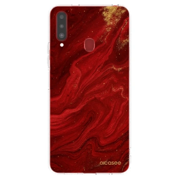 Picasee Samsung Galaxy A20s Hülle - Transparentes Silikon - Red