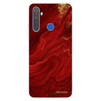 Picasee Realme 5 Hülle - Transparentes Silikon - Red