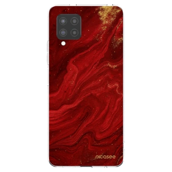 Picasee Samsung Galaxy A42 A426B Hülle - Transparentes Silikon - Red