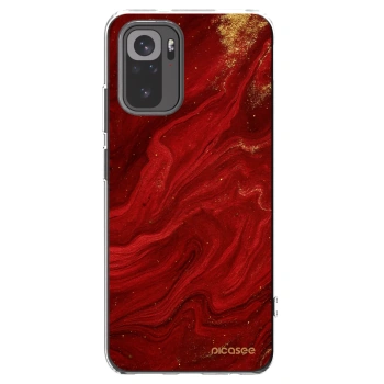 Picasee Xiaomi Redmi Note 10S Hülle - Transparentes Silikon - Red
