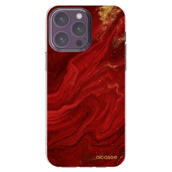 Picasee Apple iPhone 14 Pro Max Hülle - Transparentes Silikon - Red