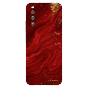 Picasee Sony Xperia 10 IV 5G Hülle - Transparentes Silikon - Red