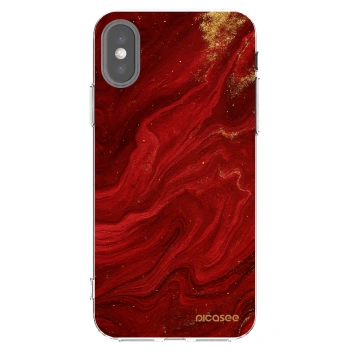 Picasee Apple iPhone X/XS Hülle - Transparentes Silikon - Red