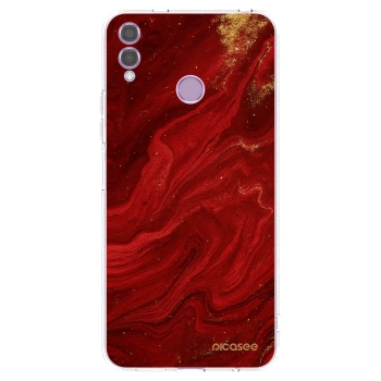 Picasee Honor 8X Hülle - Transparentes Silikon - Red