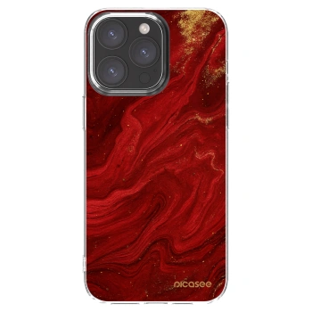Picasee Apple iPhone 15 Pro Max Hülle - Transparentes Silikon - Red