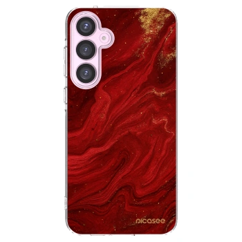 Picasee Samsung Galaxy A55 5G A556B Hülle - Transparentes Silikon - Red