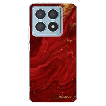 Picasee Xiaomi 14T Pro Hülle - Transparentes Silikon - Red