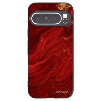 Picasee Google Pixel 9 Pro Hülle - Schwarzes Silikon - Red