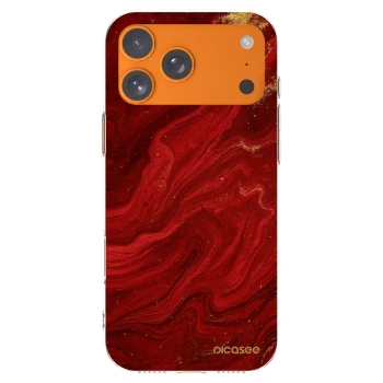 Picasee Apple iPhone 17 Pro Max Hülle - Transparentes Silikon - Red