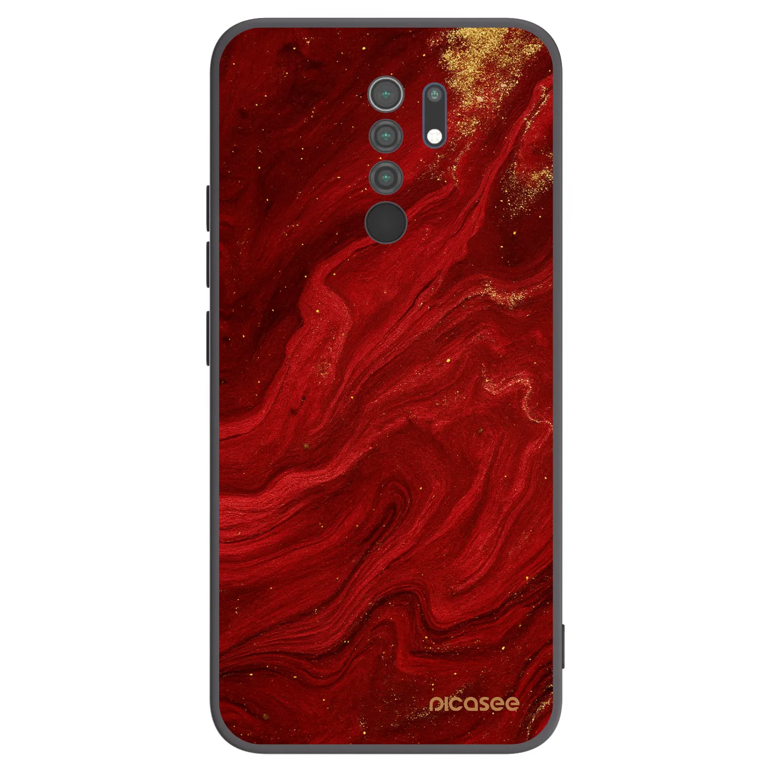 Picasee Xiaomi Redmi 9 Hülle - Schwarzes Silikon - Red