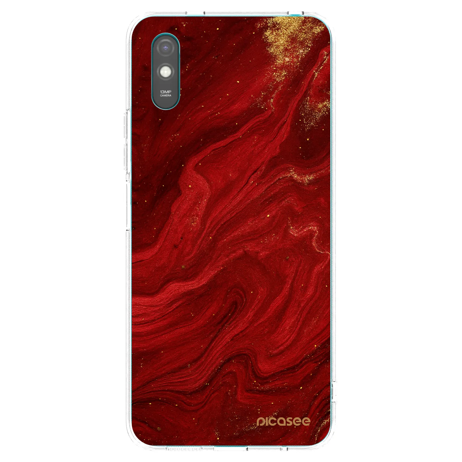 Picasee Xiaomi Redmi 9A Hülle - Transparentes Silikon - Red