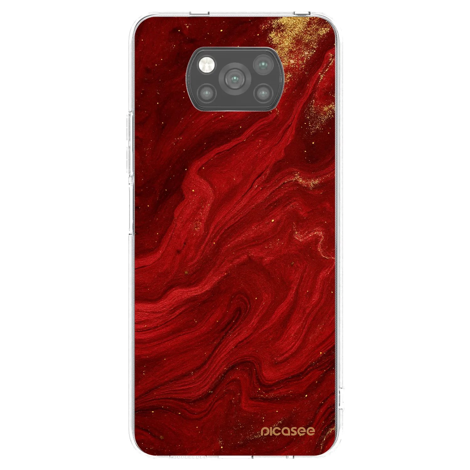 Picasee Xiaomi Poco X3 Hülle - Schwarzes Silikon - Red