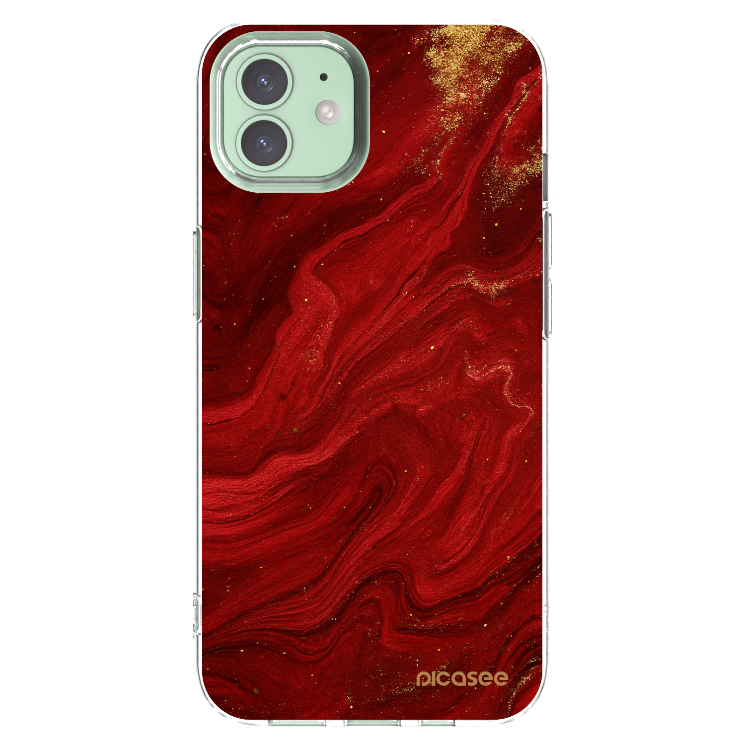 Picasee Apple iPhone 12 Hülle - Transparentes Silikon - Red