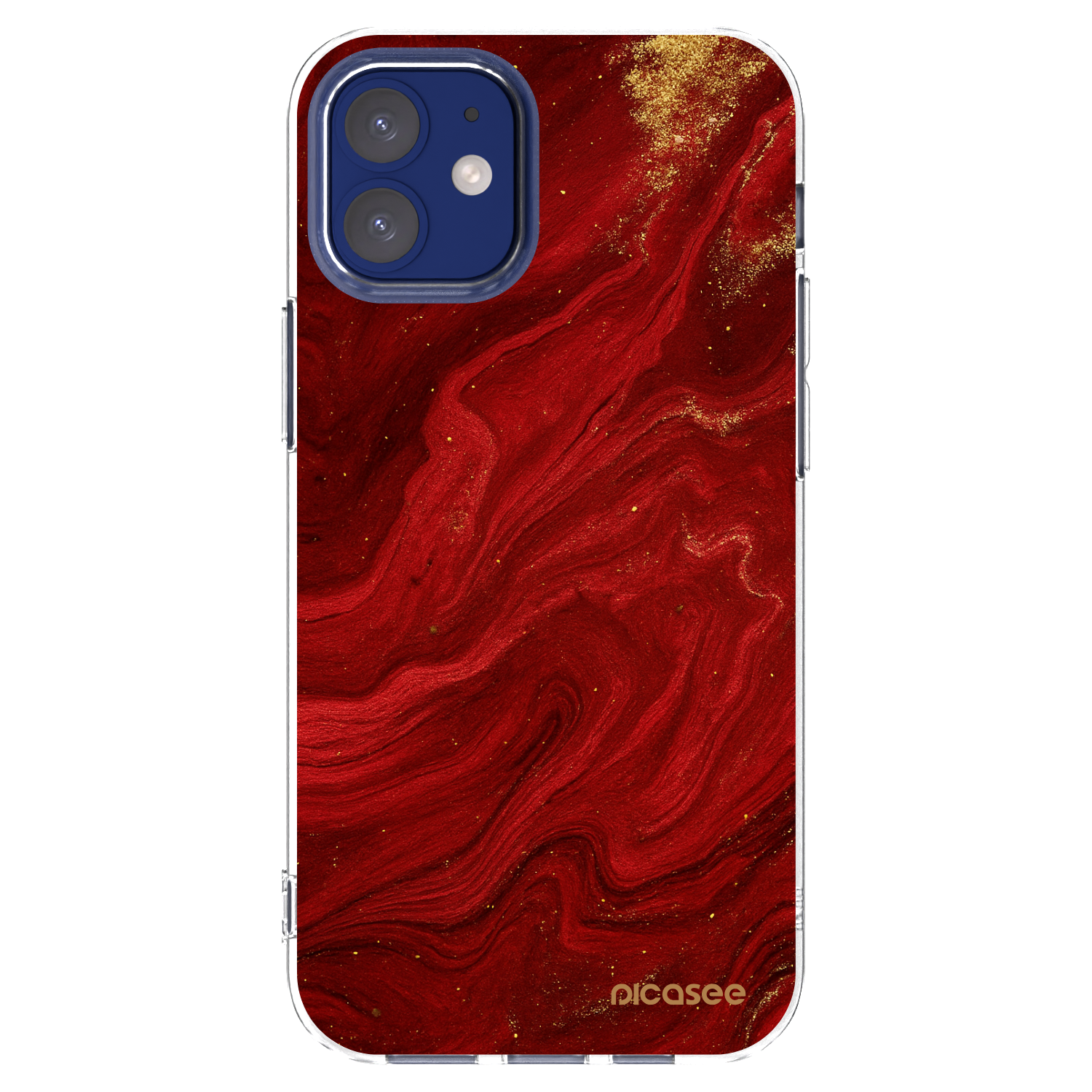 Picasee Apple iPhone 12 mini Hülle - Transparentes Silikon - Red