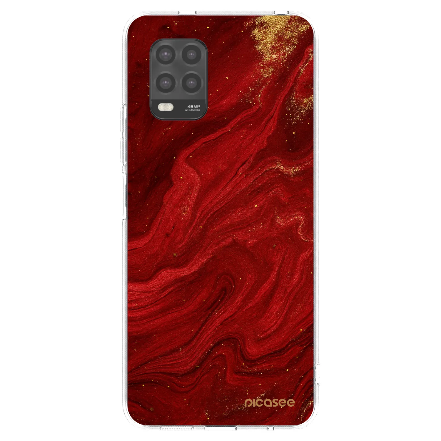 Picasee Xiaomi Mi 10 Lite Hülle - Transparentes Silikon - Red