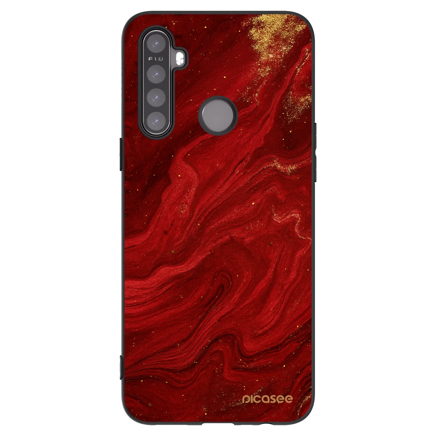 Picasee Realme 5 Hülle - Schwarzes Silikon - Red