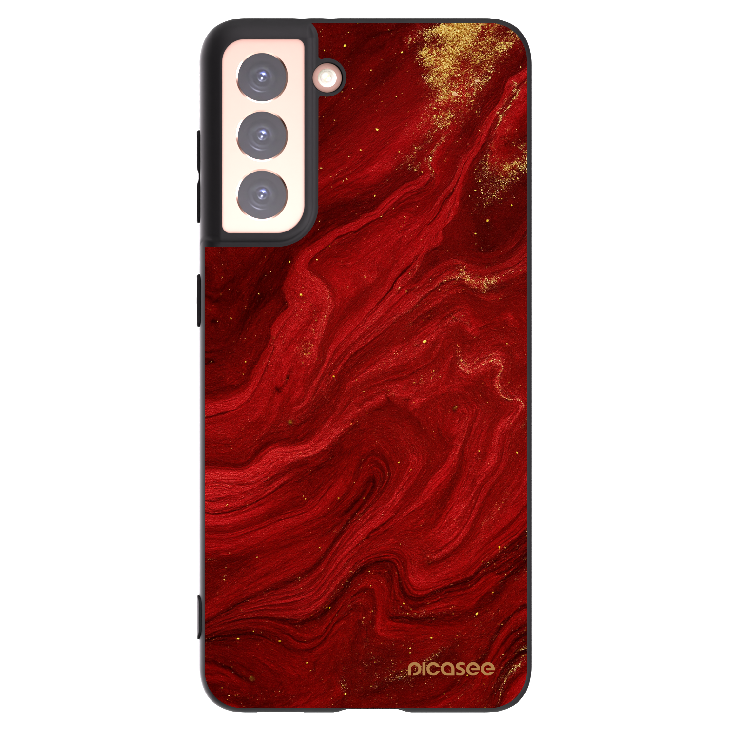 Picasee Samsung Galaxy S21 5G G991B Hülle - Schwarzes Silikon - Red