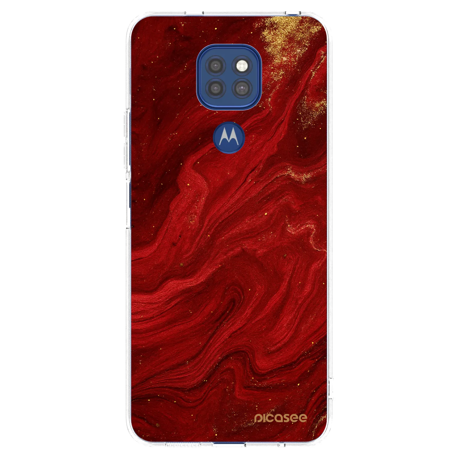 Picasee Motorola Moto G9 Play Hülle - Transparentes Silikon - Red