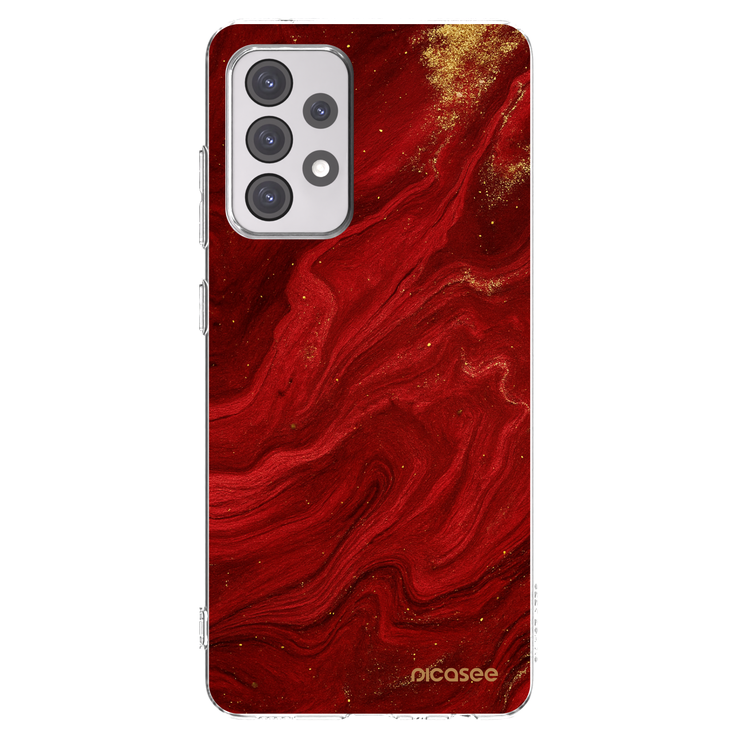 Picasee Samsung Galaxy A52 5G A525F Hülle - Transparentes Silikon - Red