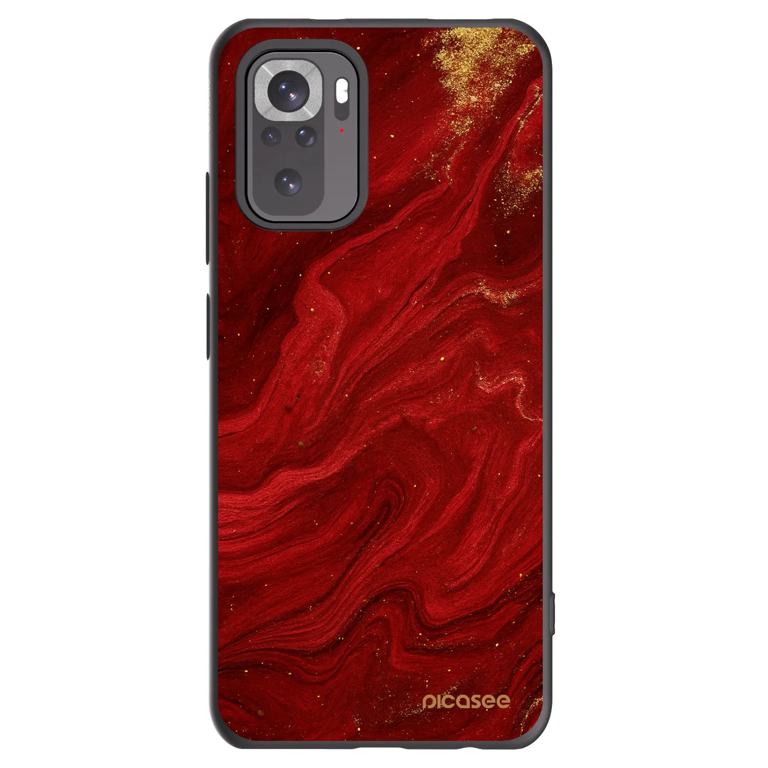 Picasee Xiaomi Redmi Note 10S Hülle - Schwarzes Silikon - Red