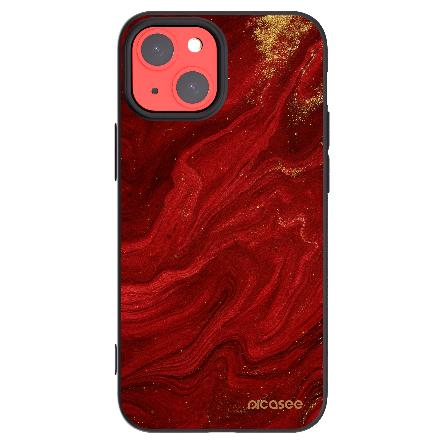 Picasee Apple iPhone 13 mini Hülle - Schwarzes Silikon - Red