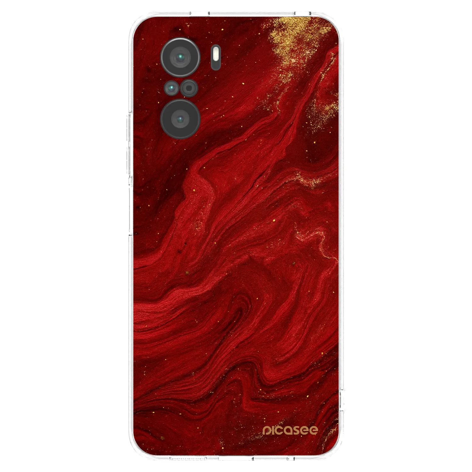 Picasee Xiaomi Poco F3 Hülle - Transparentes Silikon - Red