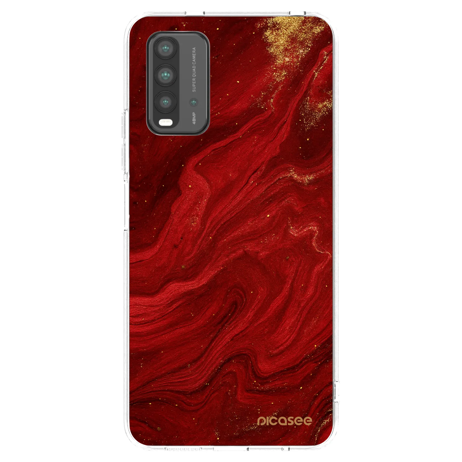 Picasee Xiaomi Redmi 9T Hülle - Transparentes Silikon - Red