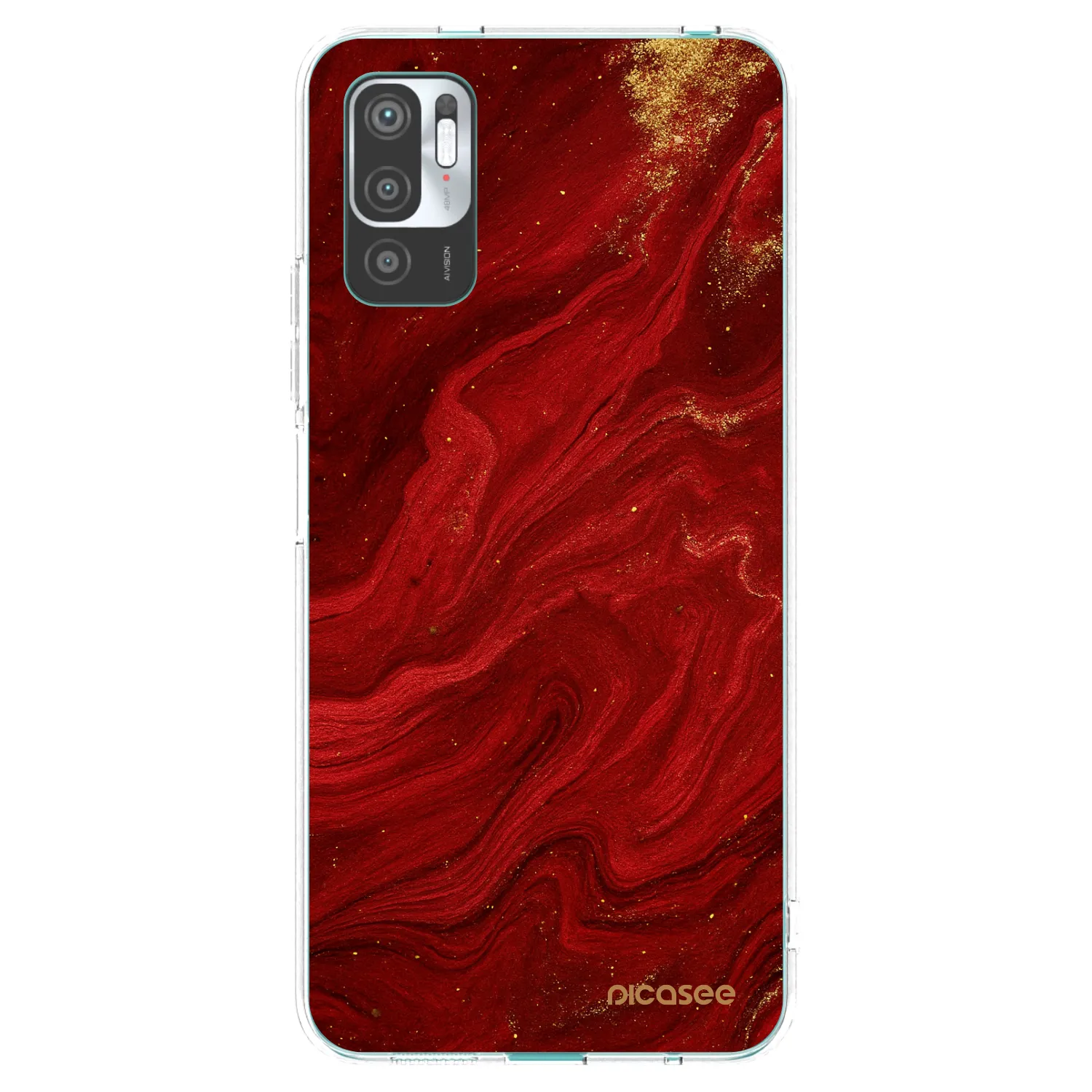 Picasee Xiaomi Redmi Note 10 5G Hülle - Transparentes Silikon - Red