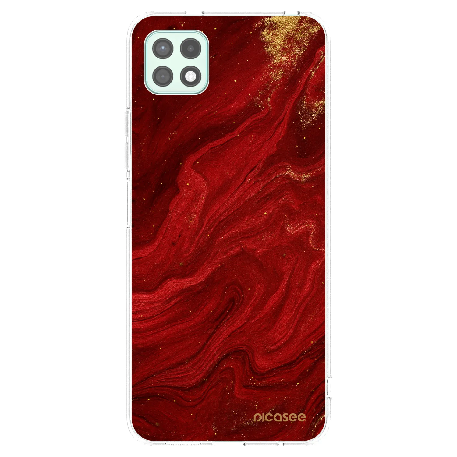 Picasee Samsung Galaxy A22 A226B 5G Hülle - Transparentes Silikon - Red