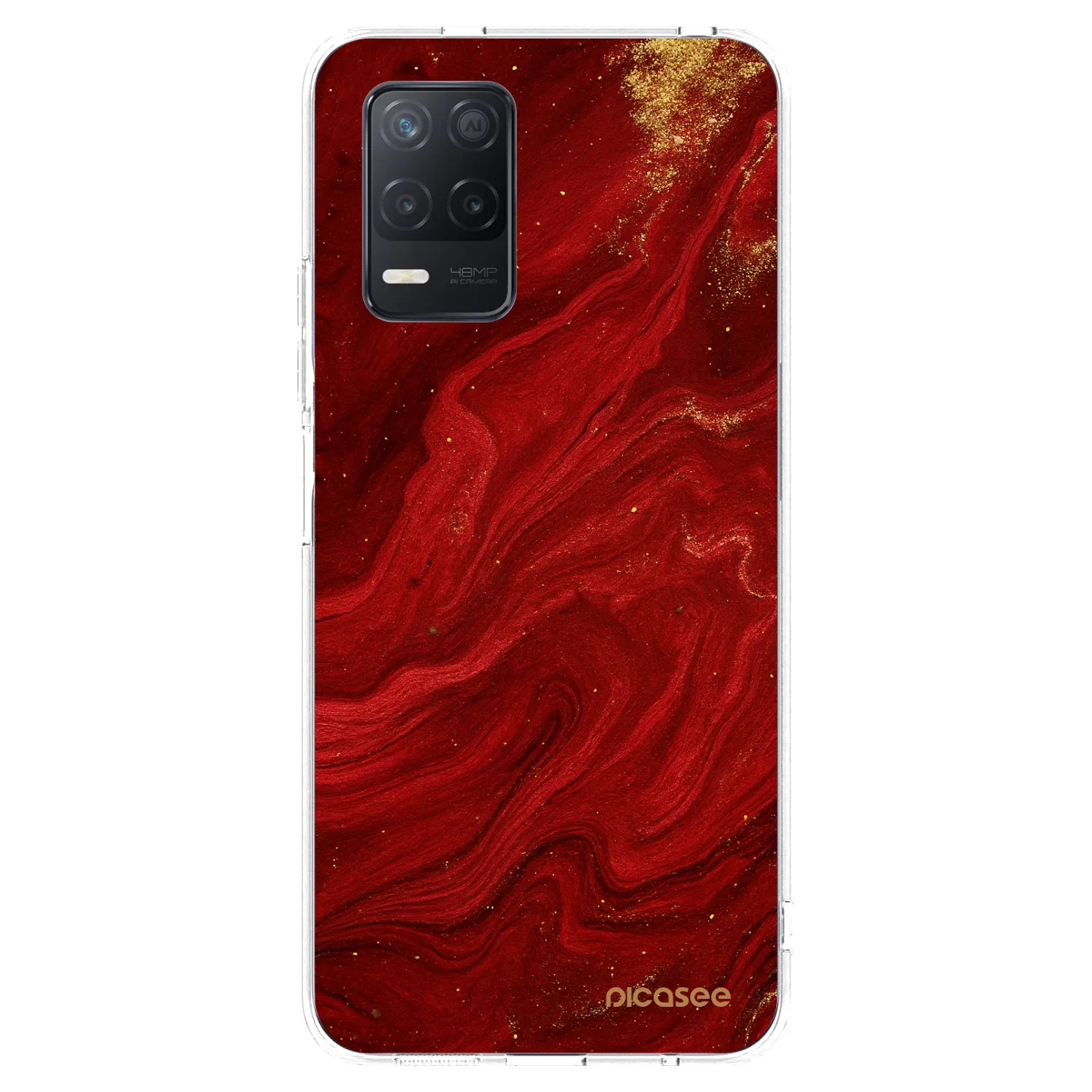 Picasee Realme 8 5G Hülle - Transparentes Silikon - Red