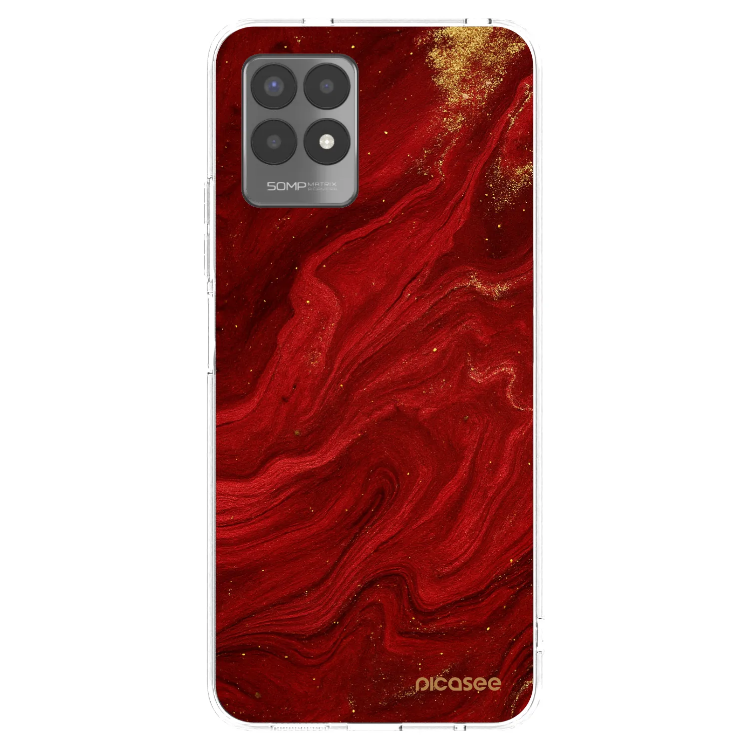Picasee Realme 8i Hülle - Transparentes Silikon - Red