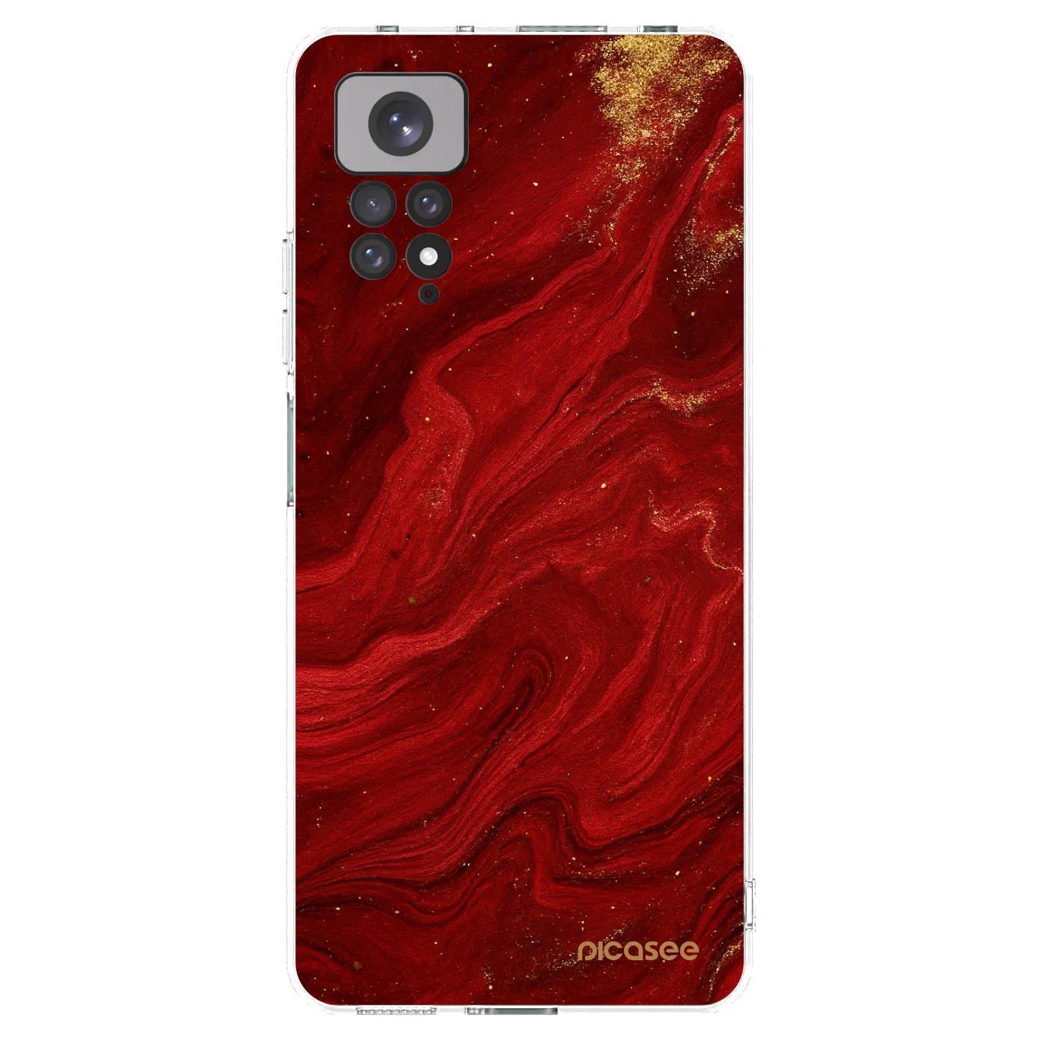 Picasee Xiaomi Redmi Note 11S 4G Hülle - Transparentes Silikon - Red