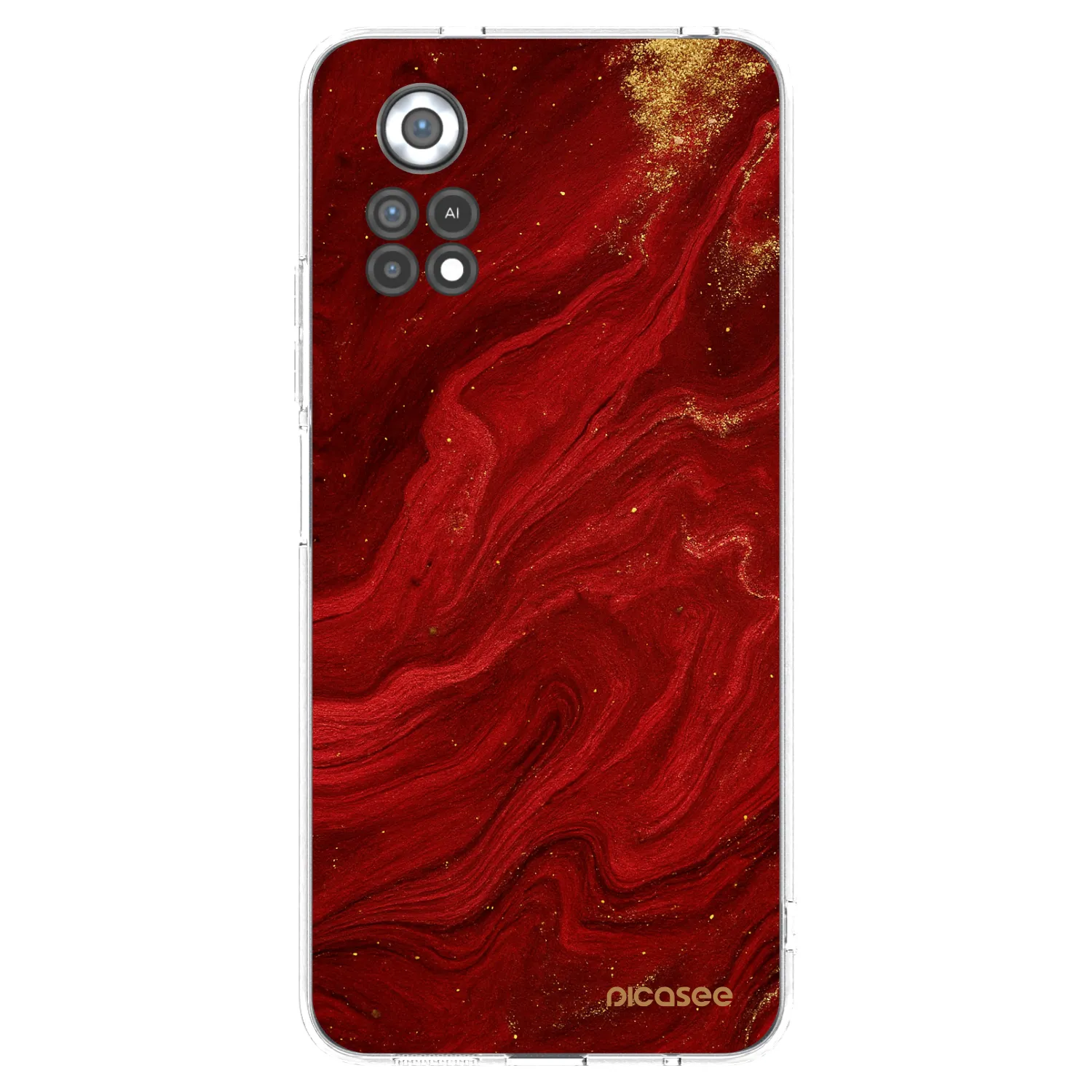 Picasee Xiaomi Poco X4 Pro 5G Hülle - Transparentes Silikon - Red