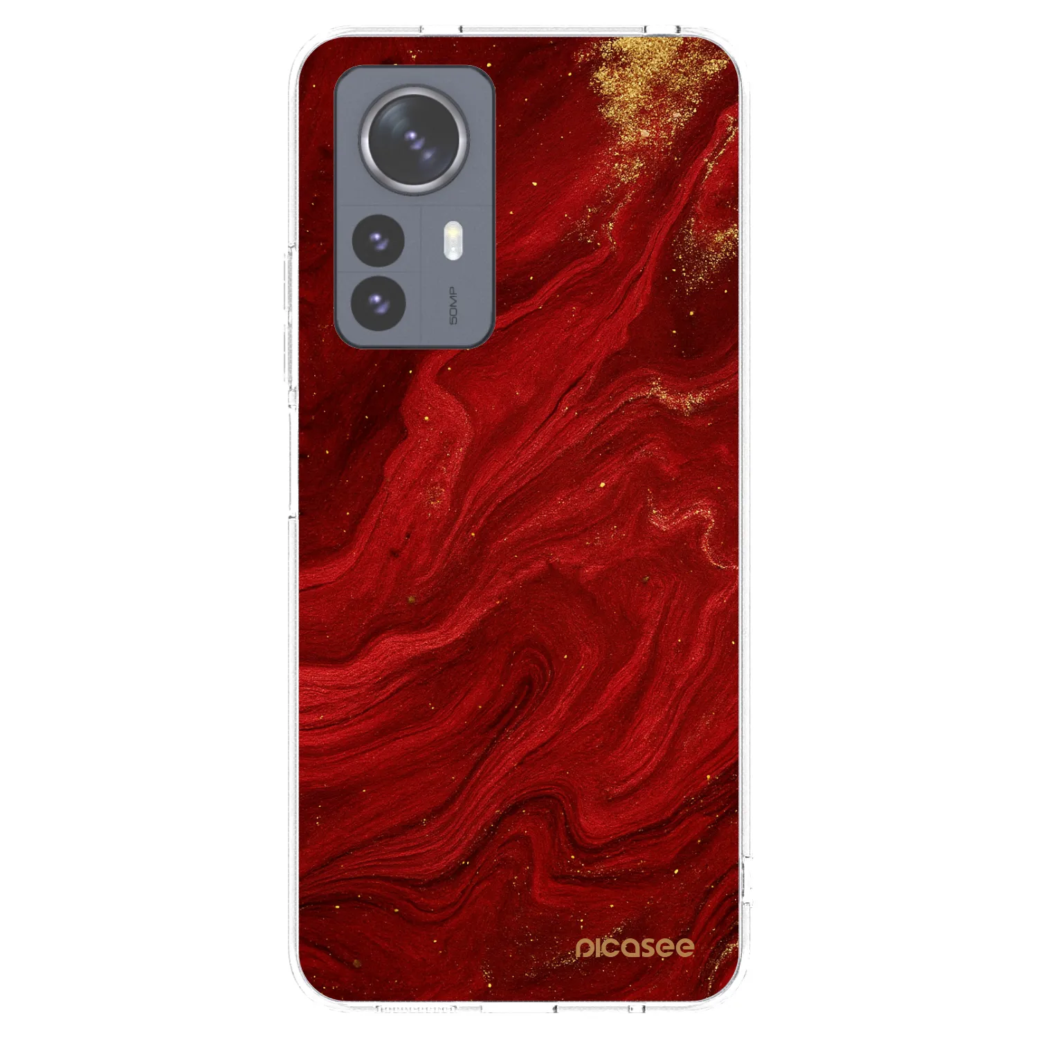Picasee Xiaomi 12 Pro Hülle - Transparentes Silikon - Red