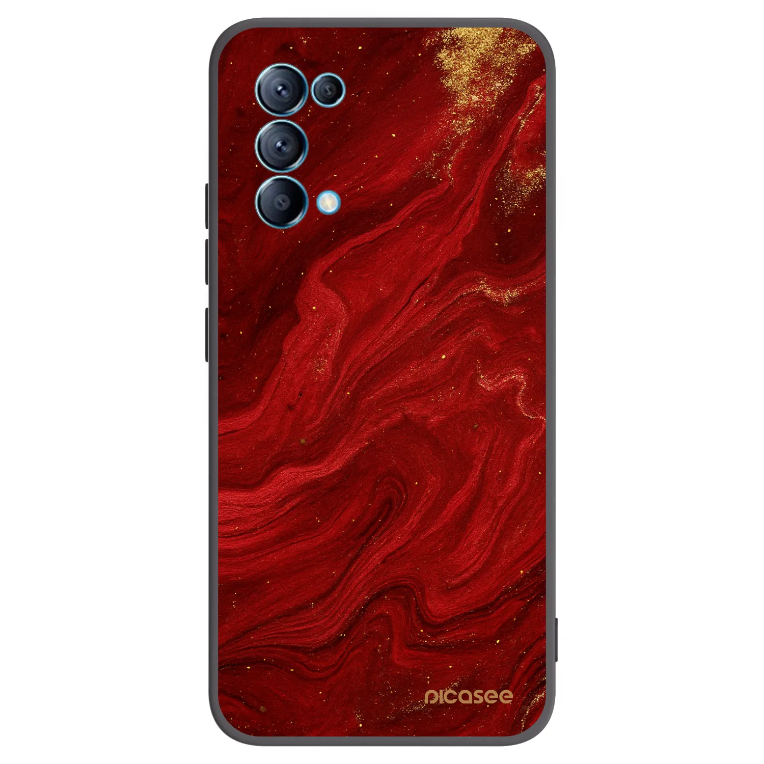 Picasee OPPO Reno 5 5G Hülle - Schwarzes Silikon - Red