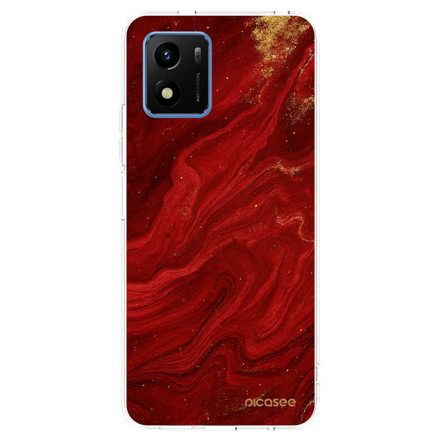 Picasee Vivo Y01 Hülle - Transparentes Silikon - Red