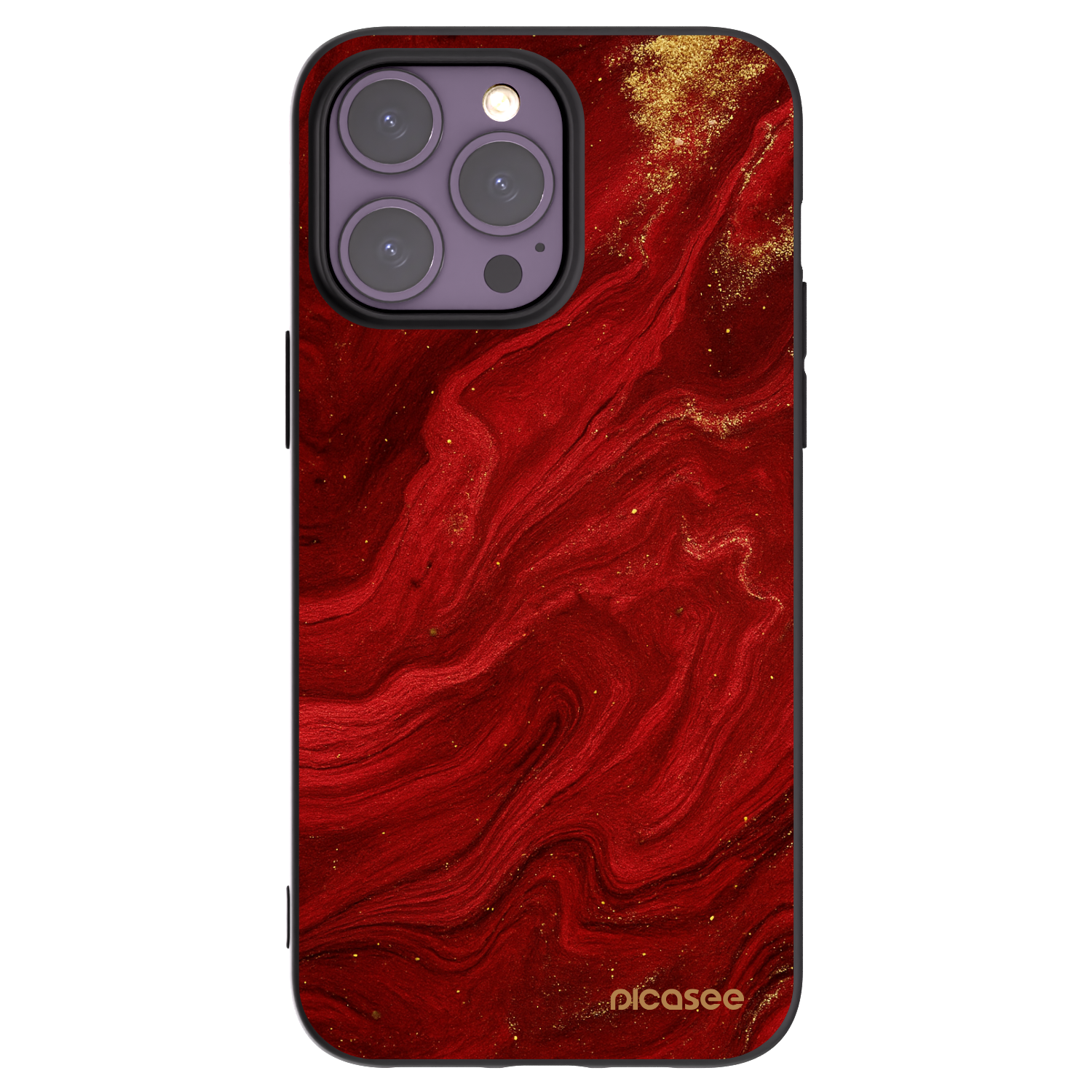 Picasee Apple iPhone 14 Pro Max Hülle - Schwarzes Silikon - Red