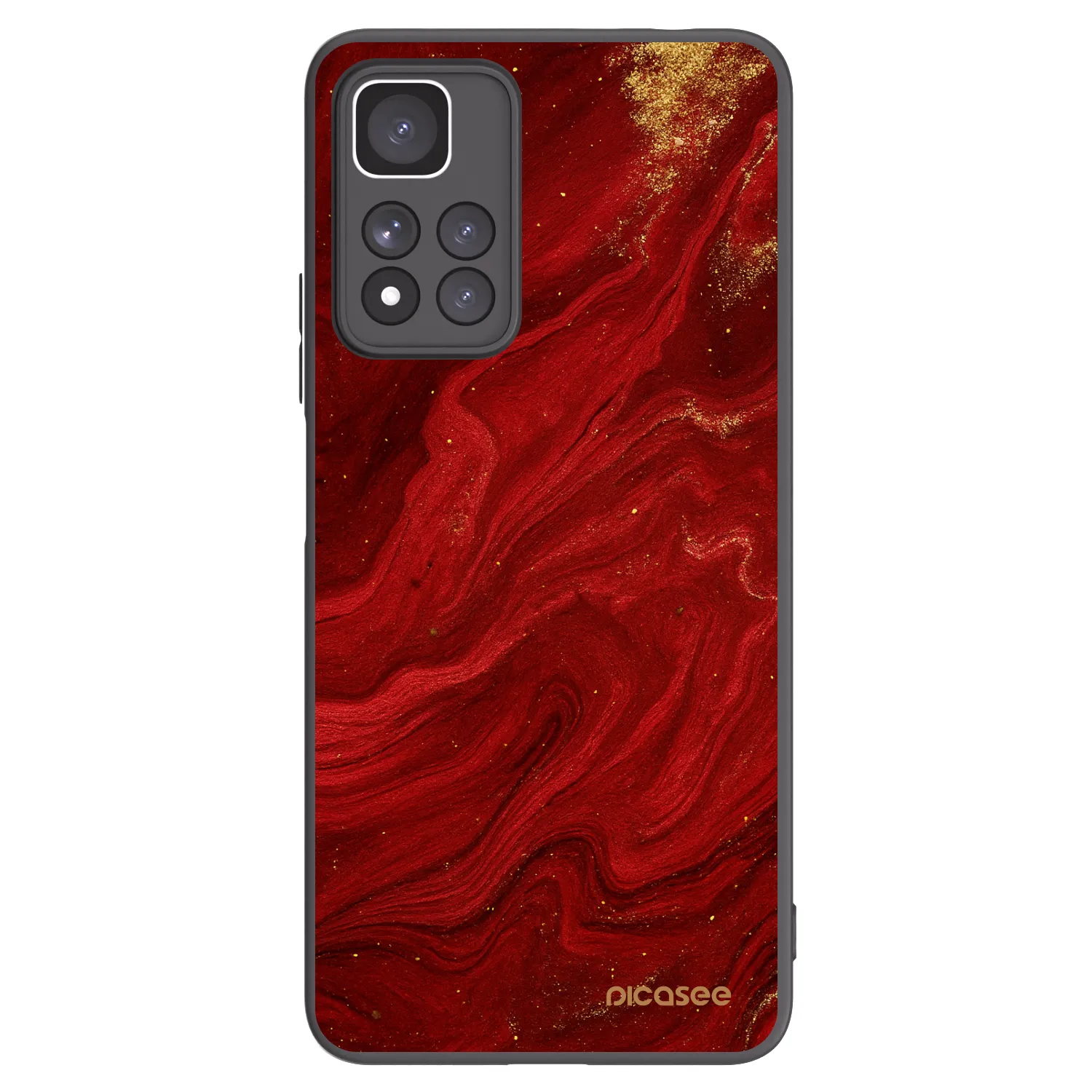 Picasee Xiaomi Redmi Note 11 Pro+ 5G Hülle - Schwarzes Silikon - Red