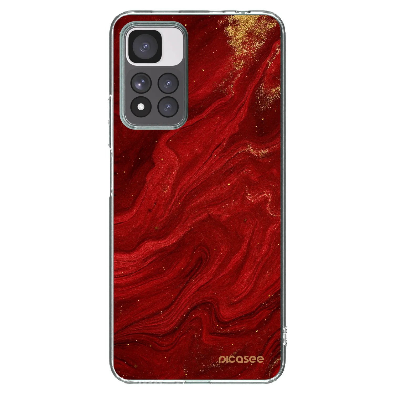 Picasee Xiaomi Redmi Note 11 Pro+ 5G Hülle - Transparentes Silikon - Red