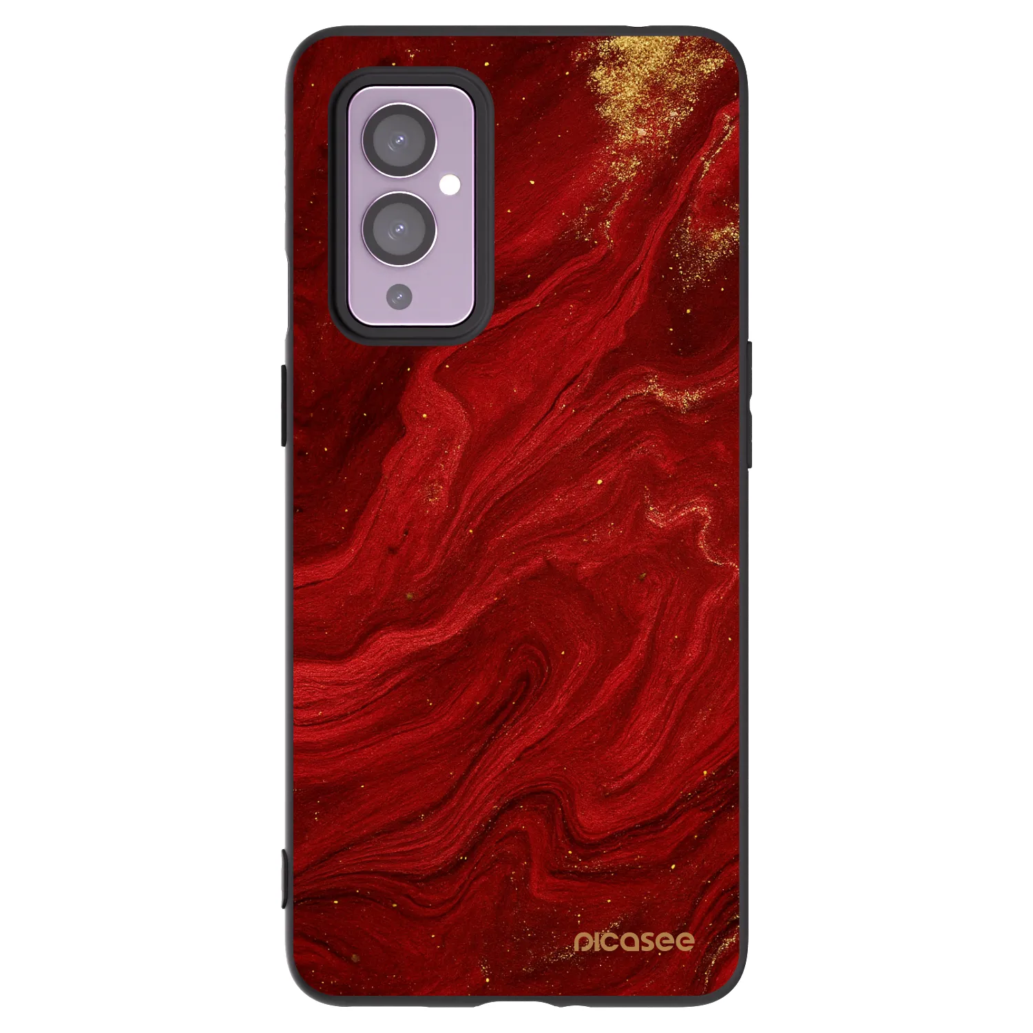 Picasee OnePlus 9 Hülle - Schwarzes Silikon - Red
