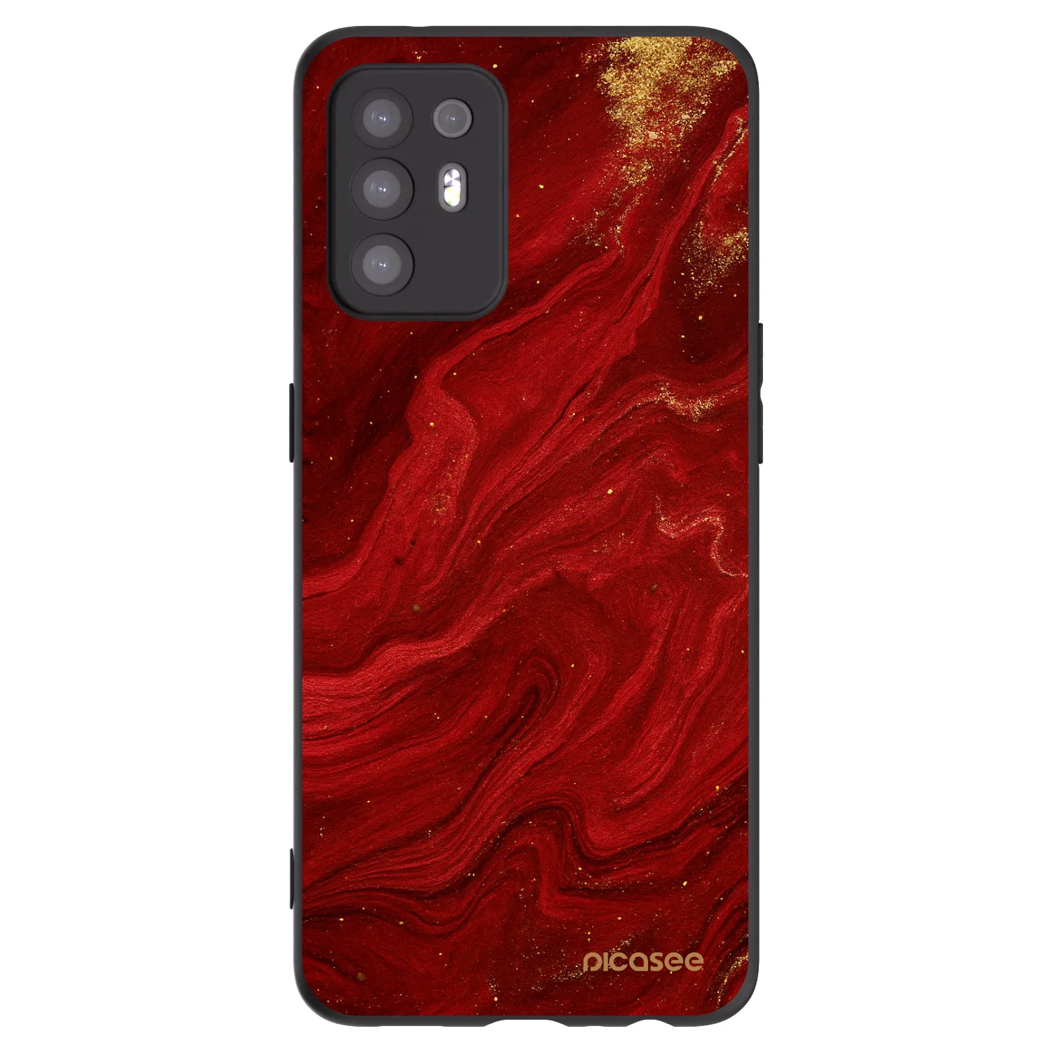 Picasee OPPO A94 5G Hülle - Schwarzes Silikon - Red