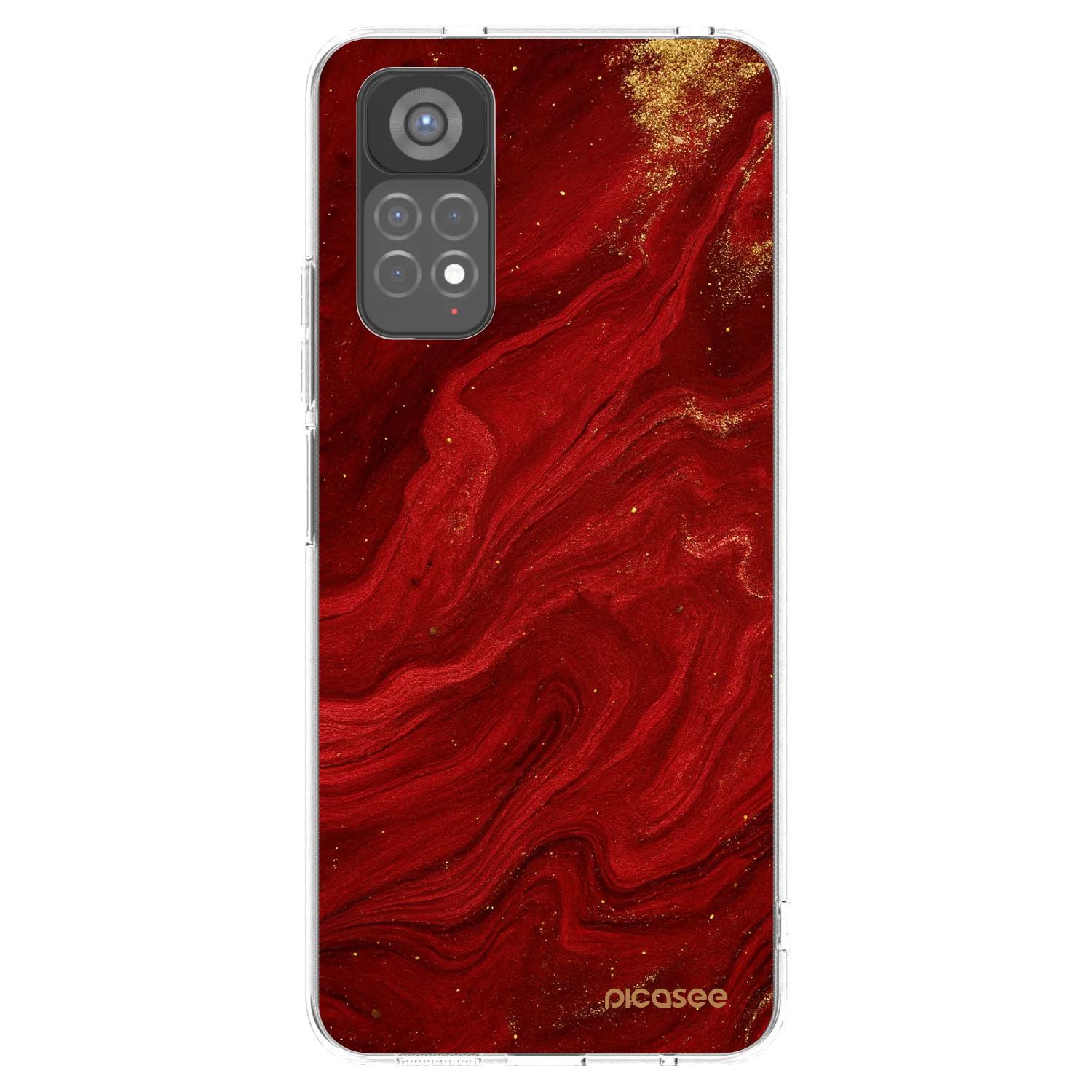 Picasee Xiaomi Redmi Note 11S 5G Hülle - Transparentes Silikon - Red