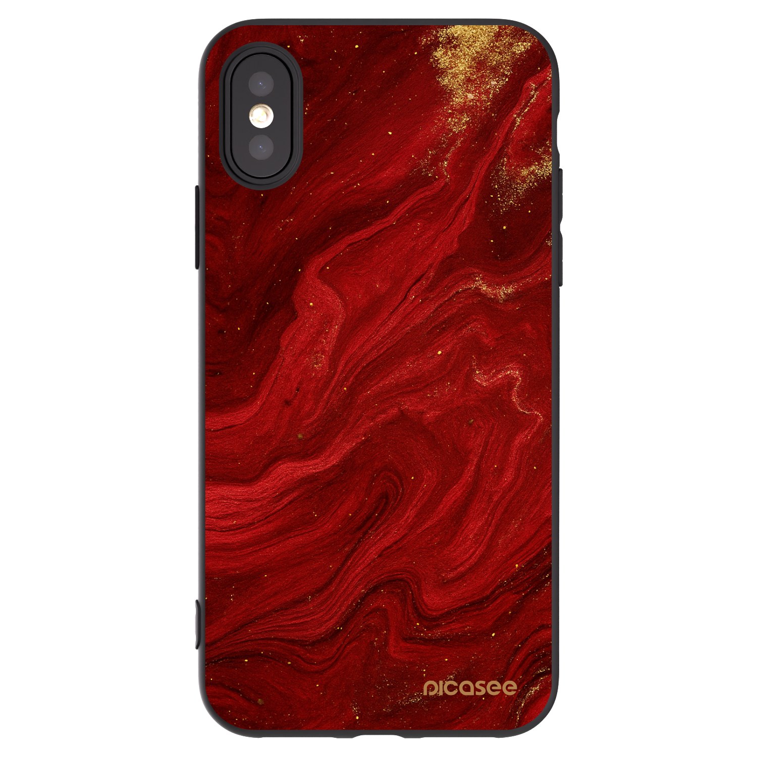 Picasee Apple iPhone X/XS Hülle - Schwarzes Silikon - Red