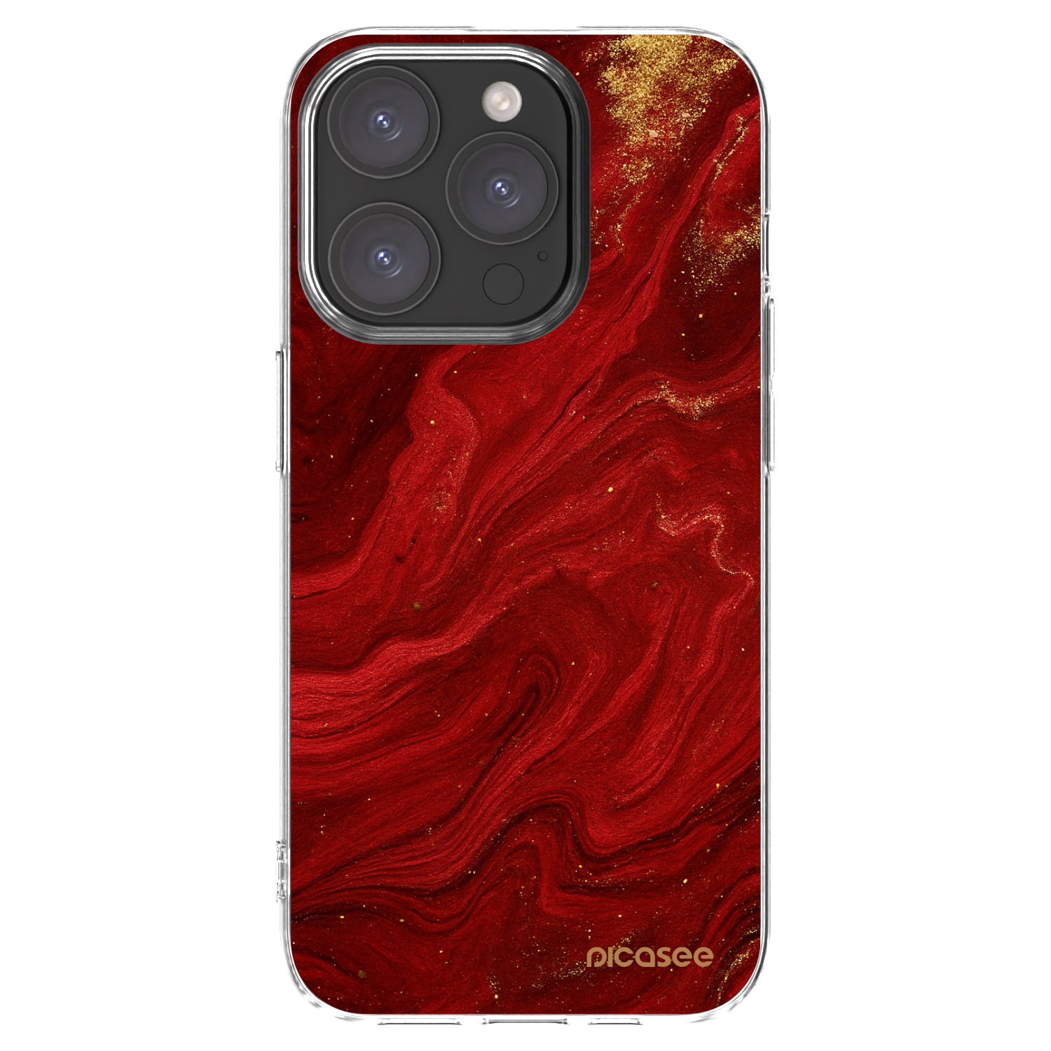 Picasee Apple iPhone 15 Pro Hülle - Transparentes Silikon - Red