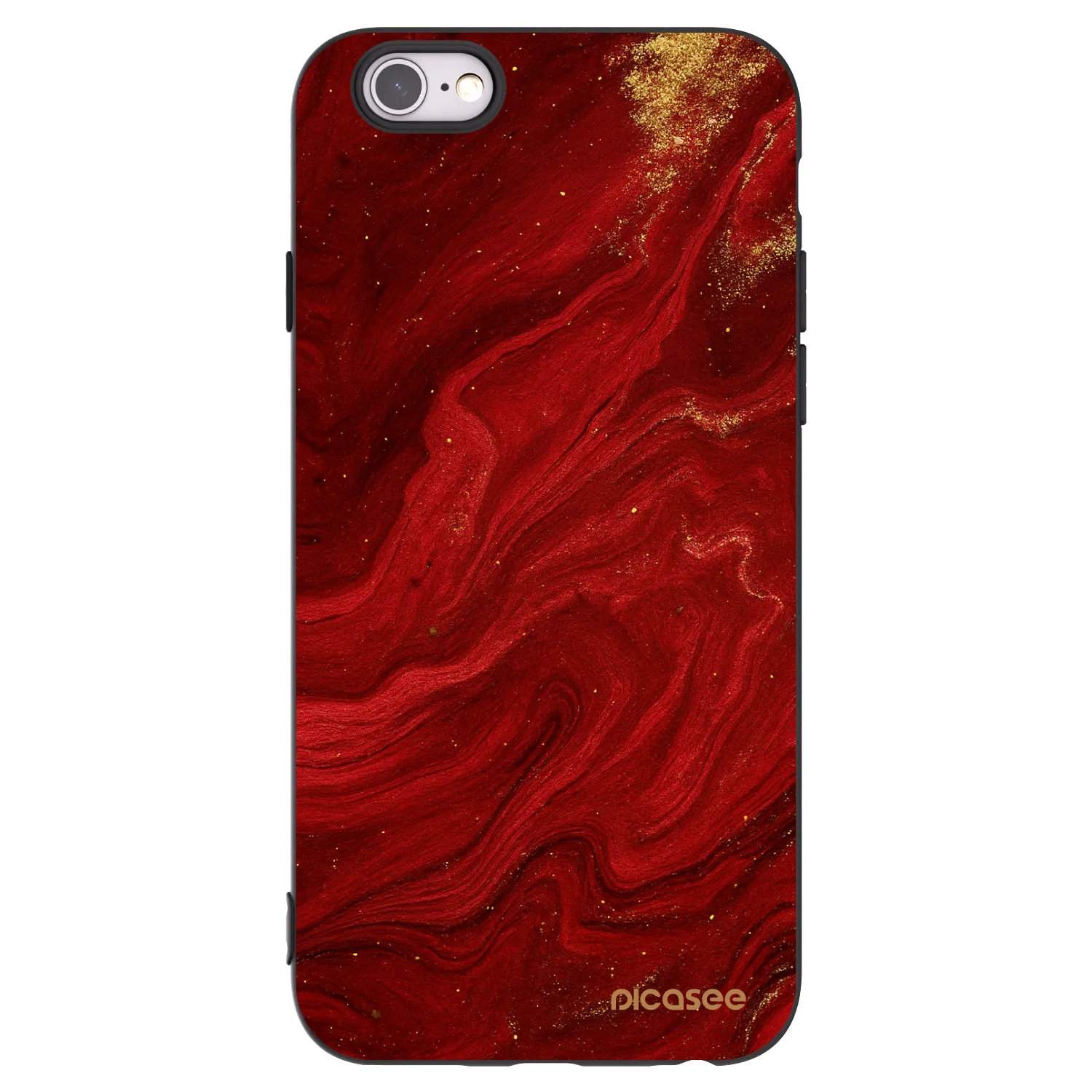 Picasee Apple iPhone 6/6S Hülle - Schwarzes Silikon - Red