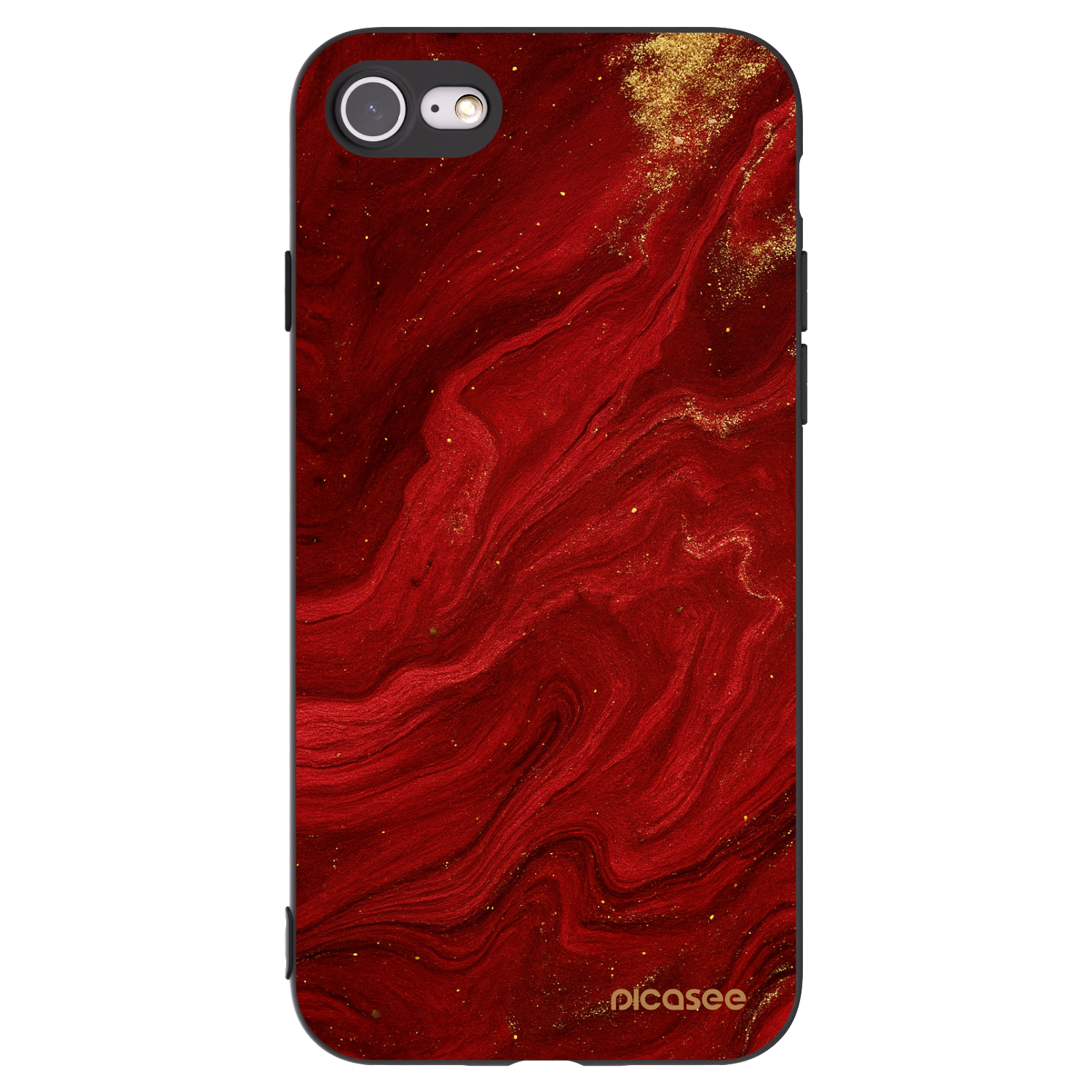 Picasee Apple iPhone 7 Hülle - Schwarzes Silikon - Red