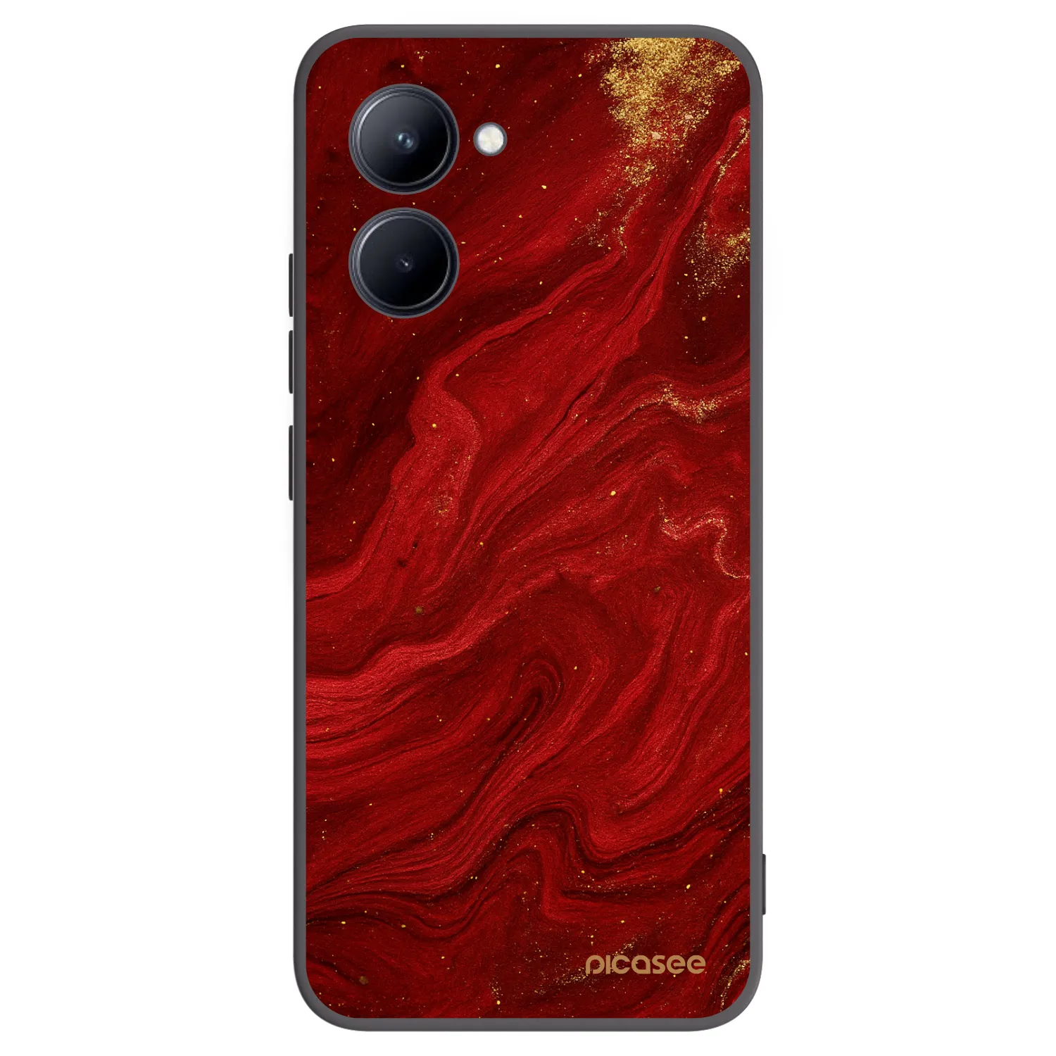 Picasee Realme C33 (2023) Hülle - Schwarzes Silikon - Red