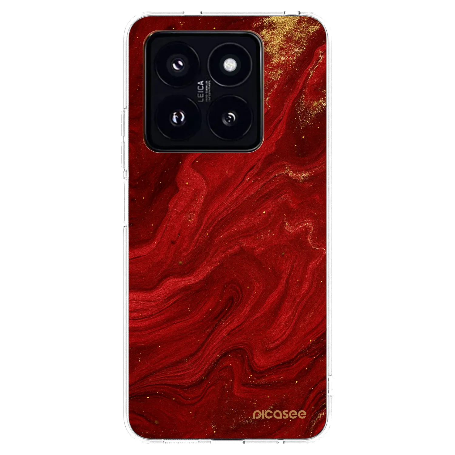 Picasee Xiaomi 14 Pro Hülle - Transparentes Silikon - Red