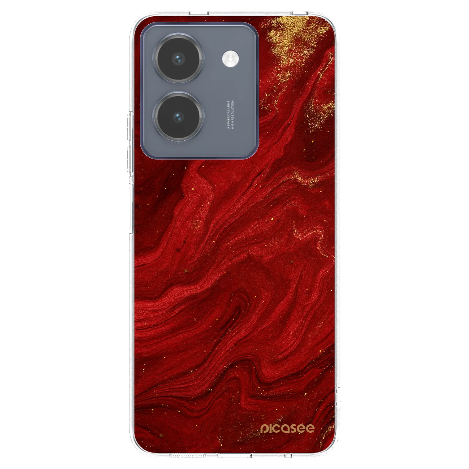 Picasee Vivo Y36 4G Hülle - Transparentes Silikon - Red